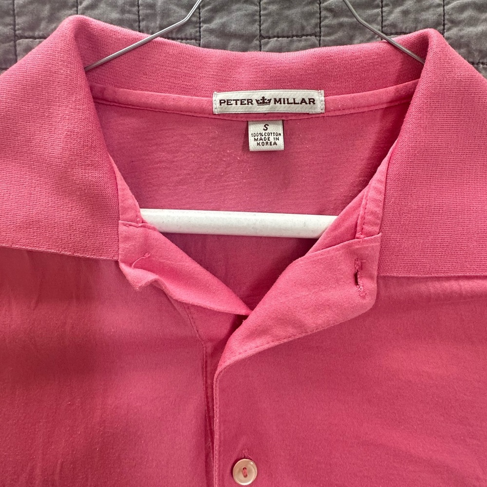 Peter Millar pink/salmon polo